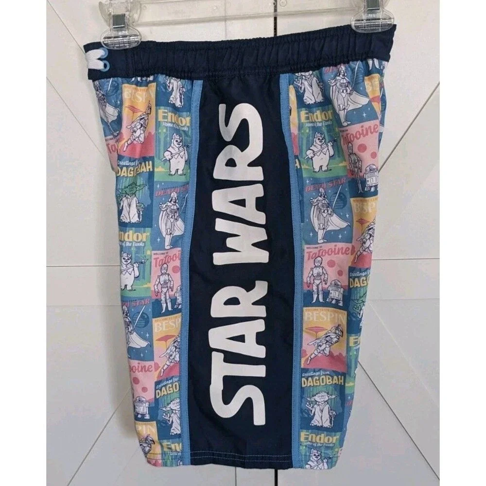 Star Wars Boys Swim Trunks 11/12 Yoda Vader Endor Board Shorts